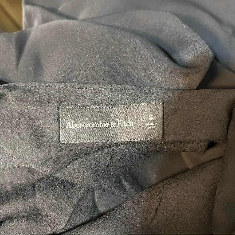 Abercrombie & Fitch Bias Cut Mermaid Slip Maxi Dress Black Size Small
